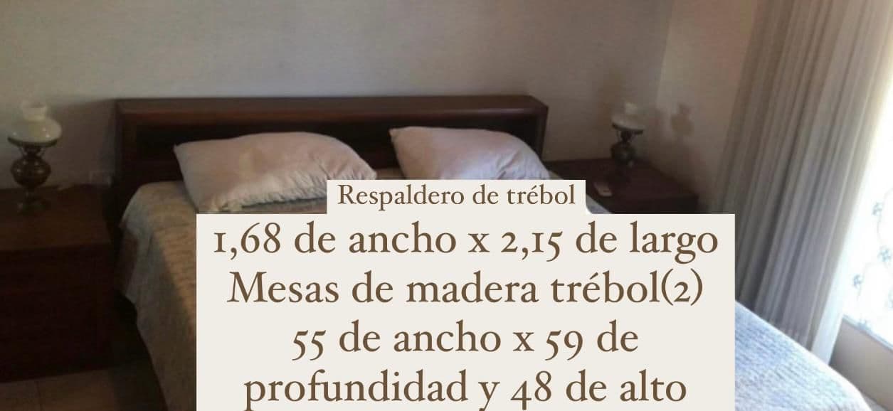 Juego de dormitorio Cama + 2 mesas de noche.